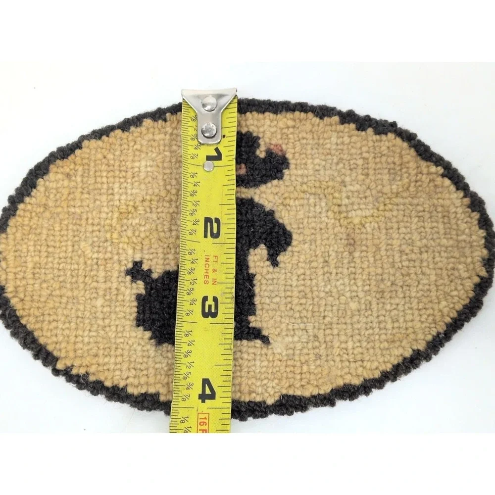 Antique American Hooked Rug Miniature 4